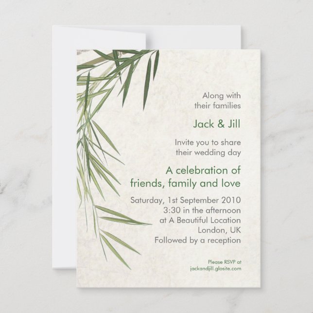 Bamboo 4.25x5.25 invitation (Front)