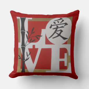 Bamboo and Chinese Love Cushion