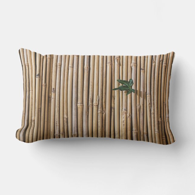 Bamboo and Ivy Outdoor Throw Pillow (Front)