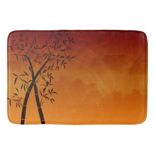 Bamboo and mountain view Scene Bath Mat