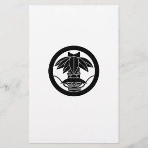 Bamboo and sedge hat in circle stationery