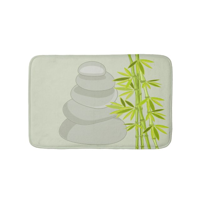Bamboo and zen stones bath mat (Front)