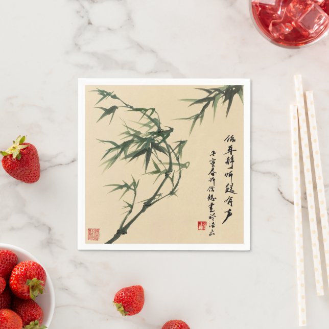 Bamboo Art Elegant Paper Party Napkin (Insitu)