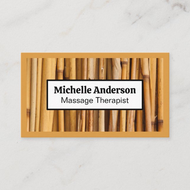 Bamboo Background Business Card (Front)