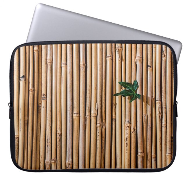 Bamboo barrier screen fence laptop sleeve (Front)