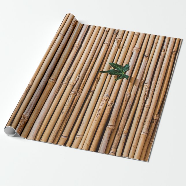 Bamboo barrier screen fence wrapping paper (Unrolled)