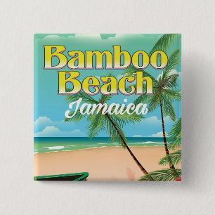 Bamboo Beach Jamaica 15 Cm Square Badge