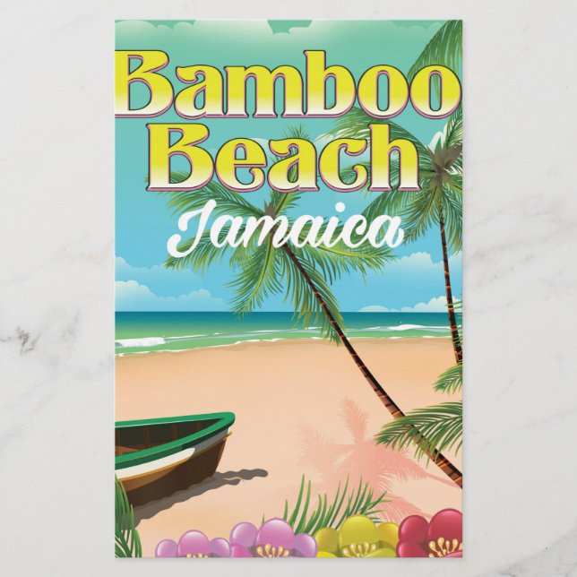 Bamboo Beach Jamaica Stationery (Front)