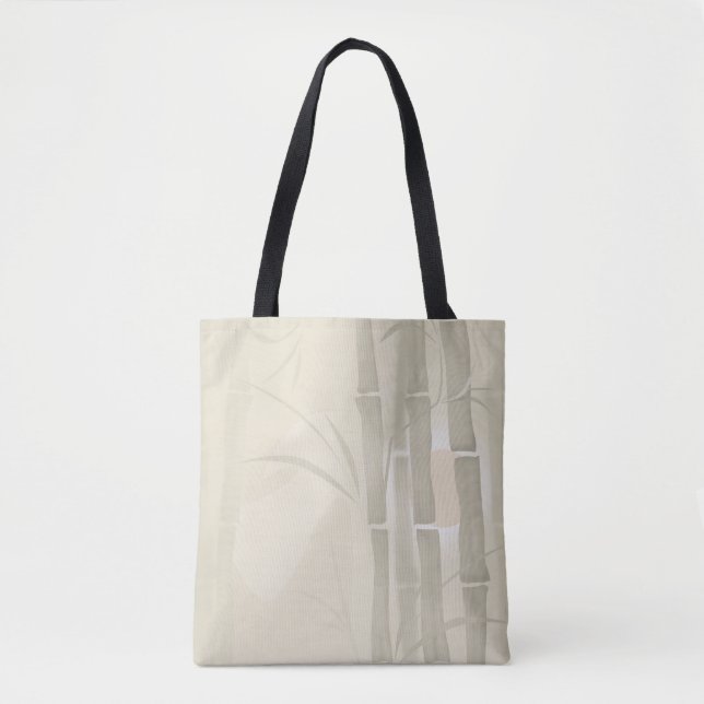 Bamboo, beige background tote bag (Front)