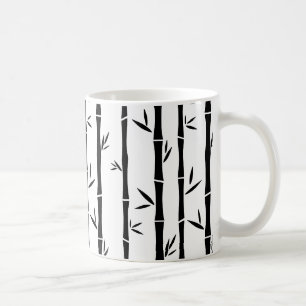 Bamboo Black and White Custom Coffee Mug