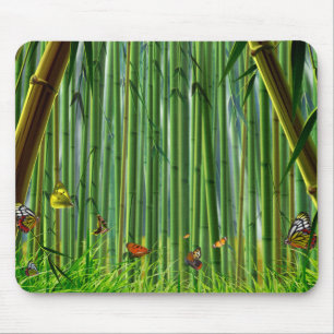 Bamboo & Butterfly Art 1 Mousepad