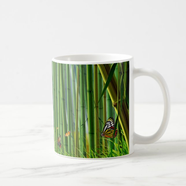 Bamboo & Butterfly Art 1 Mug (Right)