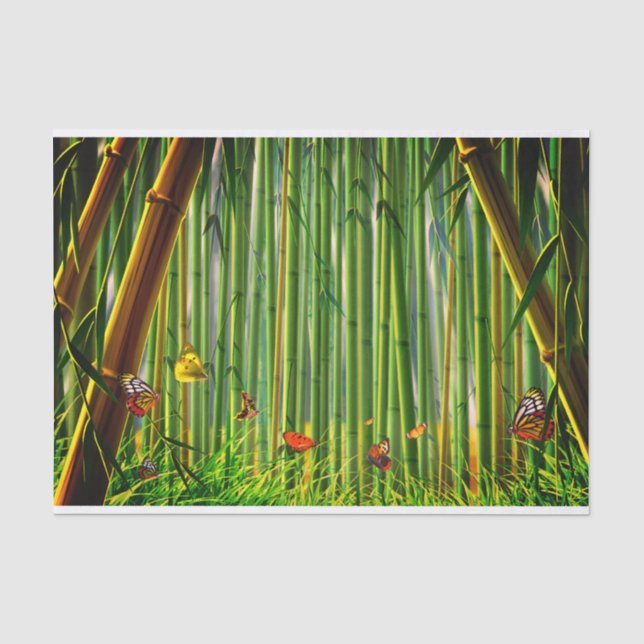 Bamboo & Butterfly Art 1 Tissue Paper (Front)