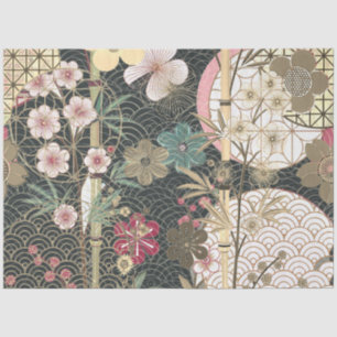 Bamboo Cherry Blossoms Art Deco Decoupage Tissue Paper