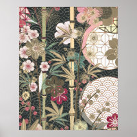 Bamboo Cherry Blossoms Art Deco Designs