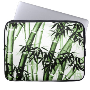 Bamboo Chinese Art - one - green Laptop Sleeve