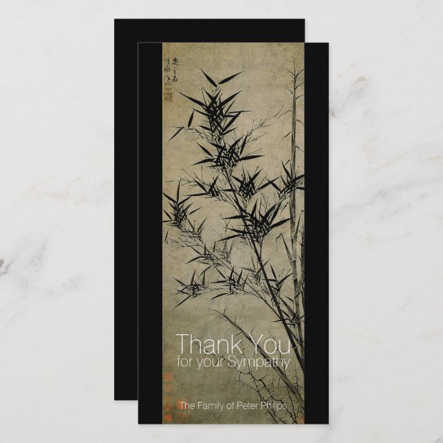 Bamboo Chinese Painting Sympathy Thank You (Front/Back)