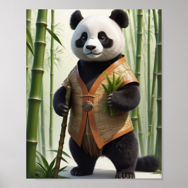 Bamboo-Clad Panda Charm Poster (Front)