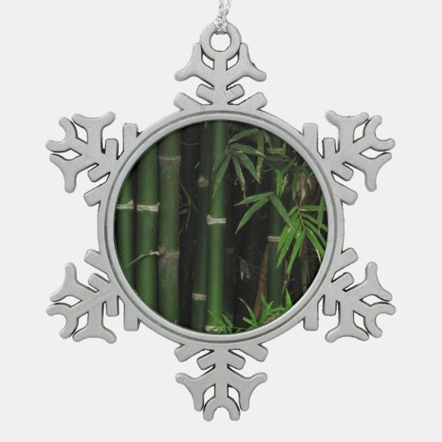 Bamboo ... Fao Rai, Nong Khai, Isaan, Thailand Snowflake Pewter Christmas Ornament (Front)