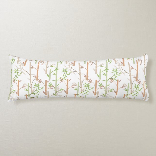Bamboo Foliage Oriental Greenery Leaves Body Cushion (Front)