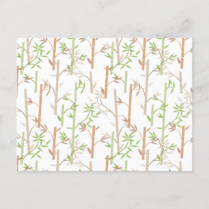 Bamboo Foliage Oriental Greenery Leaves Holiday Postcard