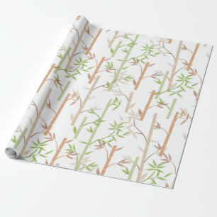 Bamboo Foliage Oriental Greenery Leaves Wrapping Paper