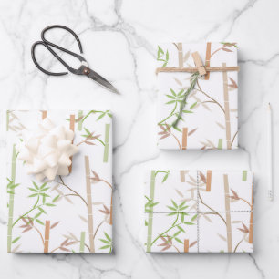 Bamboo Foliage Oriental Greenery Leaves Wrapping Paper Sheet