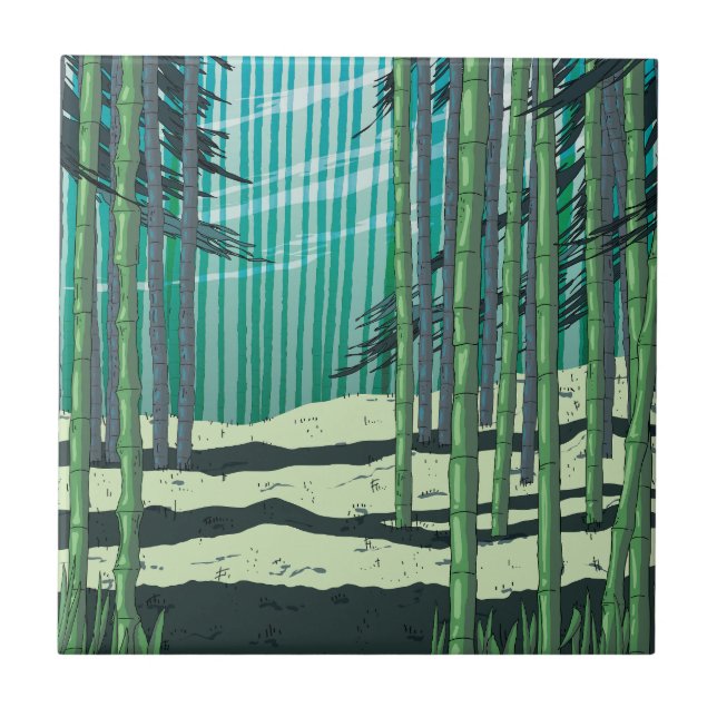 Bamboo Forest Ceramic Tile (Front)