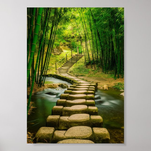 bamboo forest digital download art poster (Front)