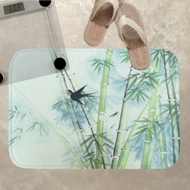Bamboo Forest - green Bath Mat (Creator Uploaded)