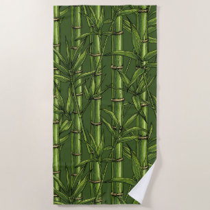 Bamboo forest in green beach towel