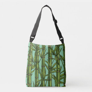 Bamboo forest in green crossbody bag