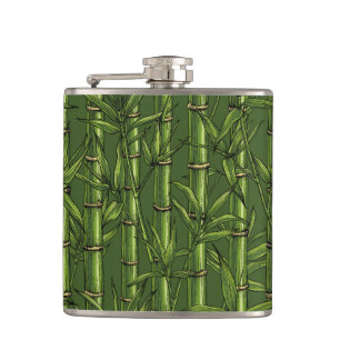 Bamboo forest in green hip flask