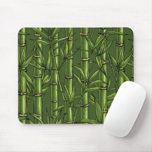 Bamboo forest in green mouse pad (With Mouse)