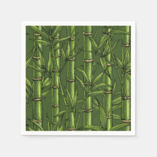 Bamboo forest in green napkin