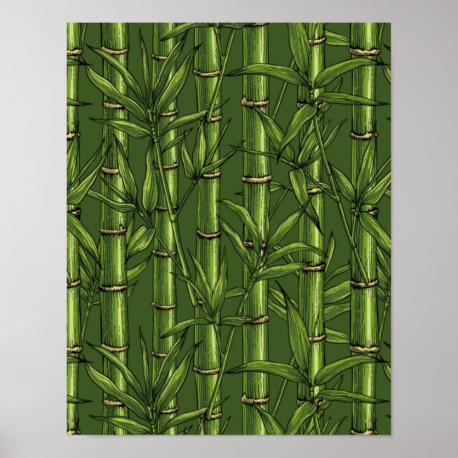 Bamboo forest in green poster (Front)
