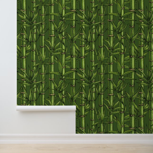Bamboo forest in green wallpaper (Application)
