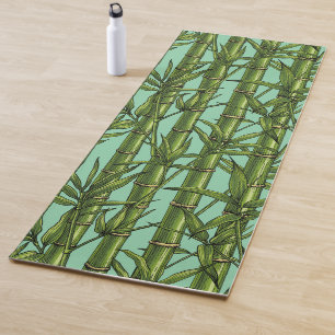 Bamboo forest in green yoga mat