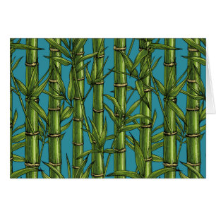 Bamboo forest on blue