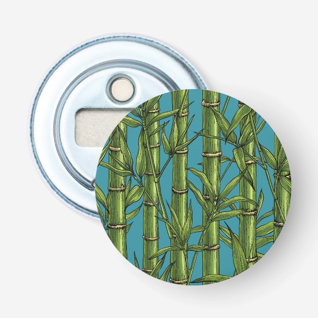Bamboo forest on blue bottle opener (Front)