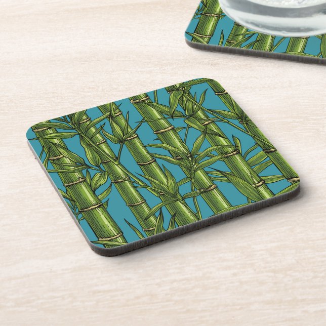 Bamboo forest on blue coaster (Left Side)