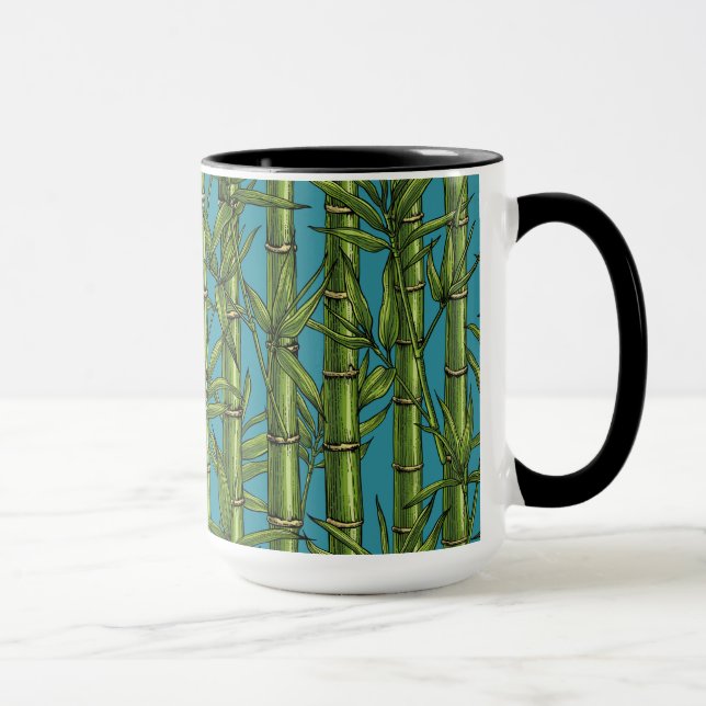 Bamboo forest on blue mug (Right)