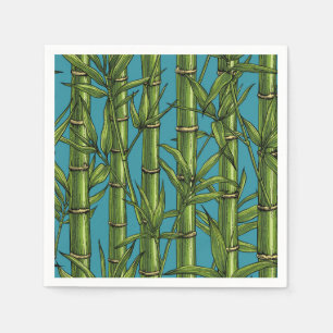 Bamboo forest on blue napkin