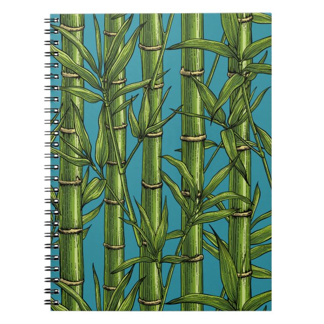 Bamboo forest on blue notebook (Front)