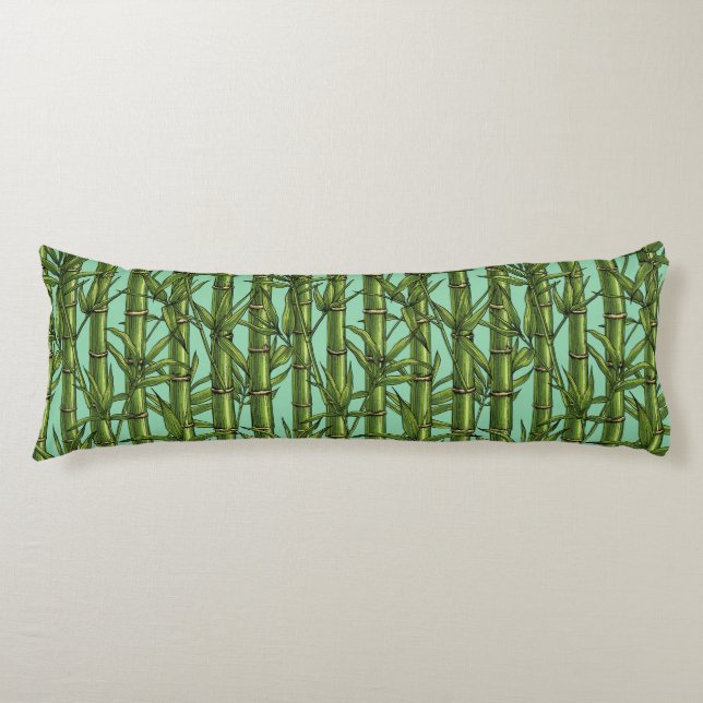 Bamboo forest on light blue body cushion (Front)