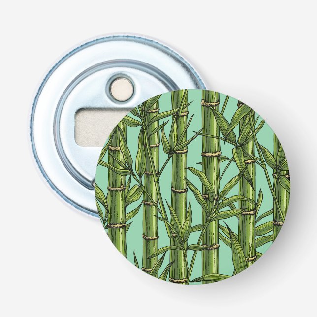 Bamboo forest on light blue bottle opener (Front)