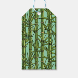 Bamboo forest on light blue gift tags