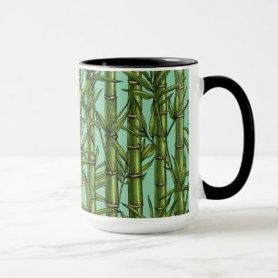 Bamboo forest on light blue mug