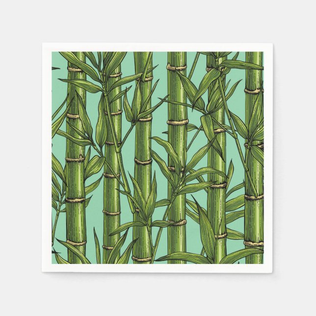 Bamboo forest on light blue napkin (Front)