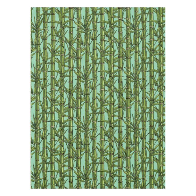 Bamboo forest on light blue tablecloth (Front)